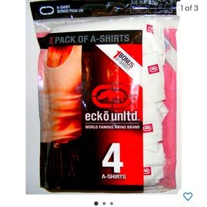 2 mens M Echo unlimited White tee shirts New with tags.